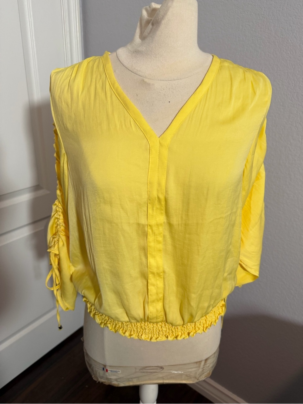 NWT Philosophy Petite Sunshine Yellow Smocked Blouse | PM